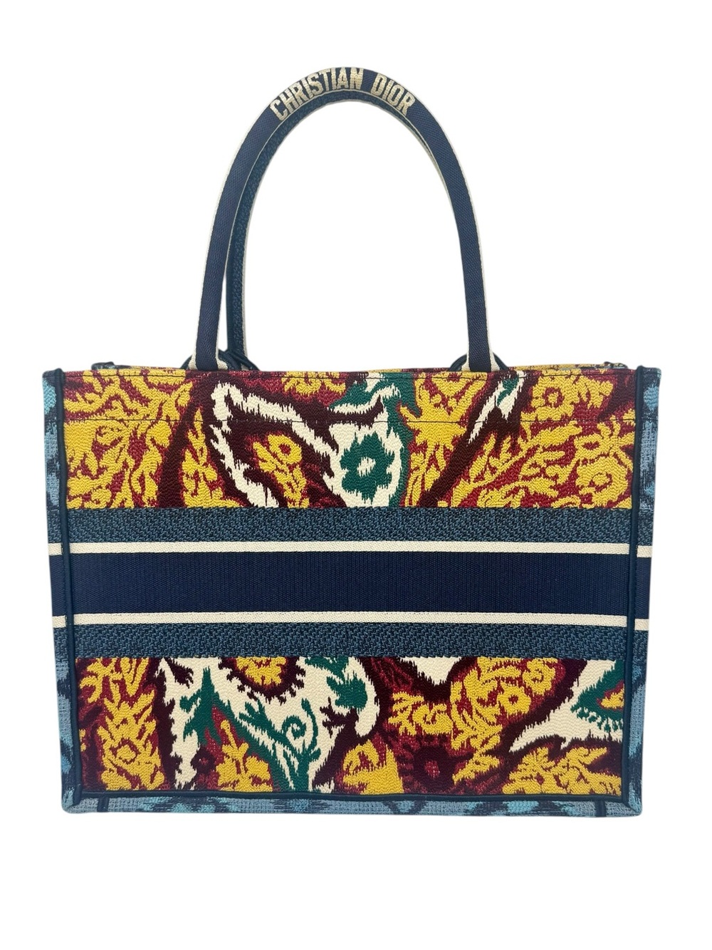✨🛍️ Dior Medium Canvas Embroidered Paisley Book Tote, Blue Multicolor - Picture 2 of 9
